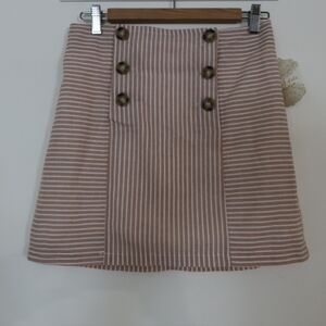 Altar'd State Striped Button Mini Skirt